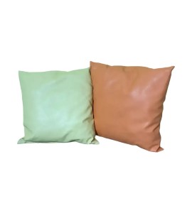 Yeşil Turuncu Deri Yastık Kiralama