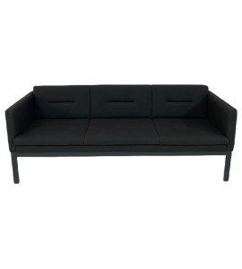 Kare Profil Ayaklı Üçlü Siyah Koltuk Kiralama 40x155x40