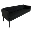 Kare Profil Ayaklı Üçlü Siyah Koltuk Kiralama 40x155x40