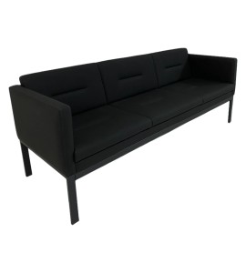 Kare Profil Ayaklı Üçlü Siyah Koltuk Kiralama 40x155x40