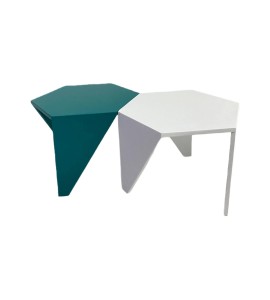 Modern Dekoratif Orta Turkuaz Beyaz Sehpa Takımı Kiralama