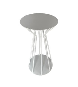 Beyaz Yuvarlak Metal Bistro Masa Kiralama 100×50