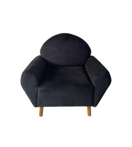 Modern Kadife Dokulu Siyah Tekli Berjer Koltuk Kiralama