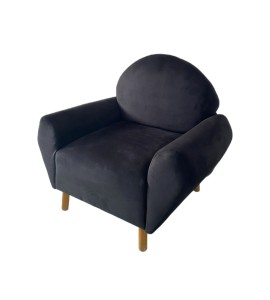 Modern Kadife Dokulu Siyah Tekli Berjer Koltuk Kiralama