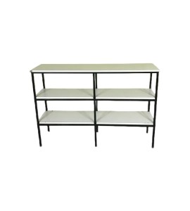 Beyaz Demir Ayaklı Üç Katlı Raf Kiralama 94x137x40