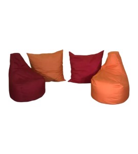 Bordo Turuncu Puf Takımı Kiralama