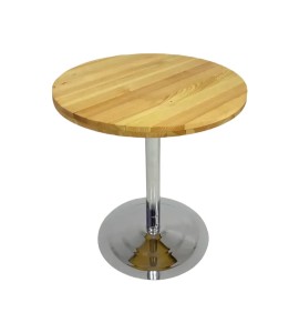 Metal Ayaklı Yuvarlak Ahşap Cafe Masası – Fuar Masası Kiralama 74×70