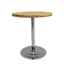 Metal Ayaklı Yuvarlak Ahşap Cafe Masası – Fuar Masası Kiralama 74×70