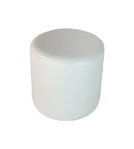 Deri Beyaz Silindir Puf Kiralama