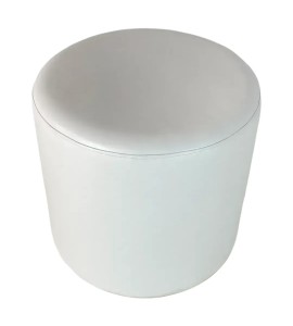 Deri Beyaz Silindir Puf Kiralama