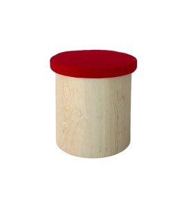 Ahşap Kırmızı Silindir Puf 45×45 Kiralama