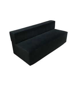 İkili Sırtlıklı Siyah Koltuk Cafe Sedir Kiralama