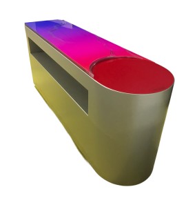 Ledli Pleksi İşlemeli Bar Desk Kiralama 87x200x55