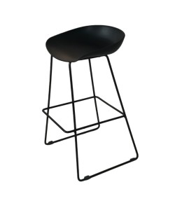 Siyah Boyalı Metal Ayaklı Bistro Bar Sandalyesi Kiralama 80x35x35