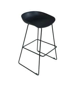 Siyah Boyalı Metal Ayaklı Bistro Bar Sandalyesi Kiralama 80x35x35