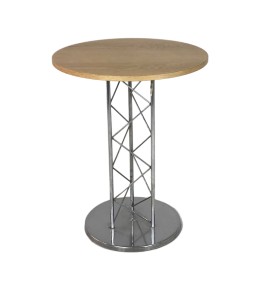 Paslanmaz Demir Ayaklı Ahşap Bistro Masa Kiralama 75×60