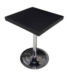 Krom Ayaklı Kare Siyah Ahşap Masa Kiralama 75x60x60