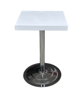 Krom Ayaklı Kare Beyaz Ahşap Masa Kiralama 75x50x50