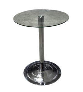 Krom Ayaklı Yuvarlak Cam Masa Kiralama 75×60