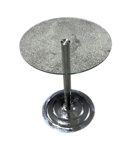 Krom Ayaklı Yuvarlak Cam Masa Kiralama 75×60