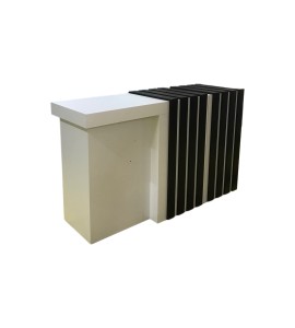 Siyah Ahşap Dekorlu Beyaz Kapaklı Desk Kiralama 108x320x55