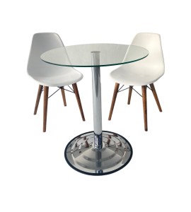 Ahşap Ayaklı Beyaz Deri Sandalye Kiralama 40x45x40