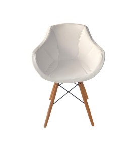 Çapraz Ahşap Ayaklı Beyaz Deri Sandalye – Misafir Koltuğu Kiralama 45x35x40