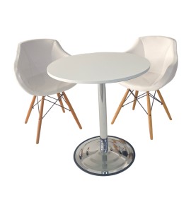 Çapraz Ahşap Ayaklı Beyaz Deri Sandalye Misafir Koltuğu Takımı Kiralama