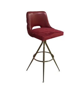 Krom Ayaklı Kırmızı Modern Bar Sandalyesi Kiralama 110x50x45