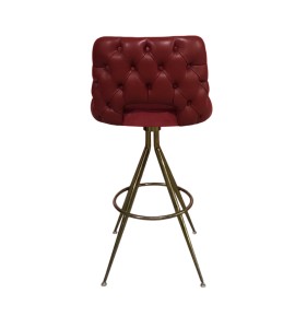 Krom Ayaklı Kırmızı Modern Bar Sandalyesi Kiralama 110x50x45
