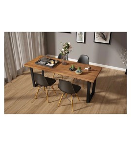 Woodesk Luna Ağaç Ayaklı Eames Siyah Sandalye