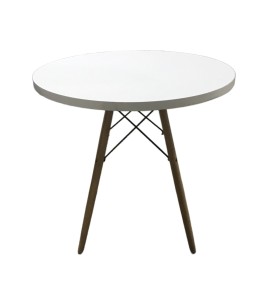 Ahşap Ayaklı Beyaz Yuvarlak Masa Kiralama 75×80