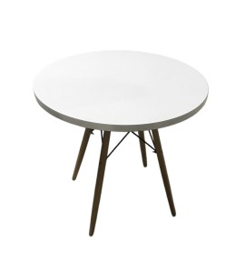 Ahşap Ayaklı Beyaz Yuvarlak Masa Kiralama 75×80