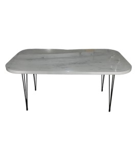 Demir Ayaklı Mermer Desenli Ahşap Yemek Masası Kiralama 75x170x105