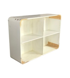 Beyaz Ahşap Radüslü Raflı Desk Kiralama 105x150x45