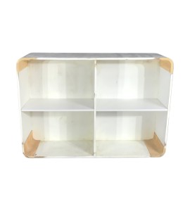 Beyaz Ahşap Radüslü Raflı Desk Kiralama 105x150x45