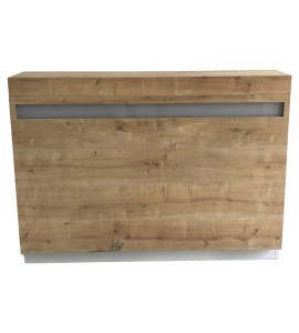 Işıklı Pleksili Safir Meşe Karşılama Desk Kiralama 110x150x33