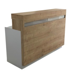 Işıklı Pleksili Safir Meşe Karşılama Desk Kiralama 110x150x33
