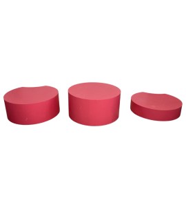 Kırmızı Ahşap Silindir Kaide Sıralama Basamağı Kiralama 20-30-40