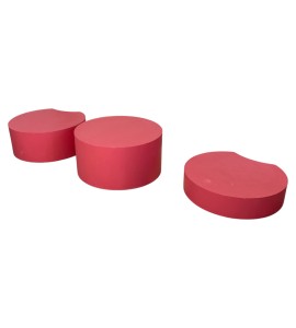 Kırmızı Ahşap Silindir Kaide Sıralama Basamağı Kiralama 20-30-40