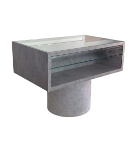 Gri Ahşap Camlı Ürün Sergileme Standı Kiralama