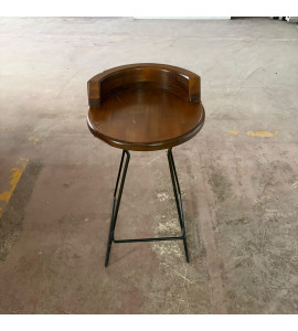 Ahşap Oturaklı Metal Bar Taburesi