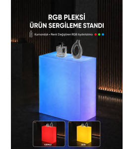 Kumandalı RGB Pleksi Ürün Sergileme Standı – Satış ve Kiralama