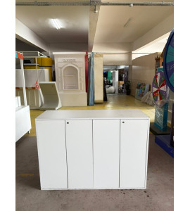 Modern Beyaz Konsol - 4 Kapaklı Geniş Depolama Dolabı