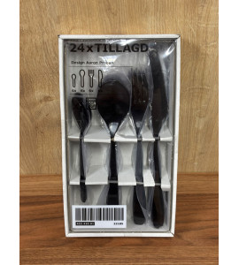 IKEA TILLAGD 24 Parça 6 Kişilik Çatal Bıçak Takımı – Siyah – Outlet